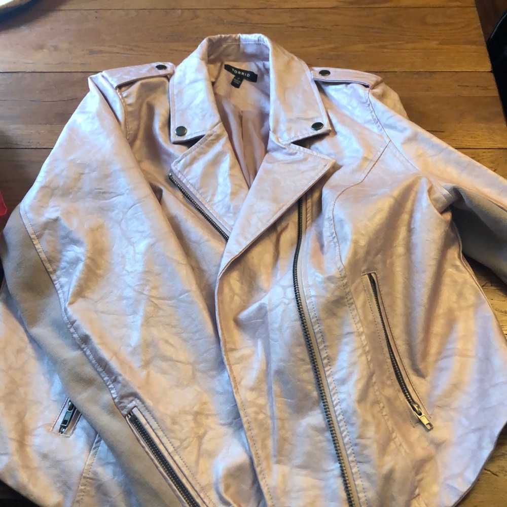 Rose gold faux leather jacket